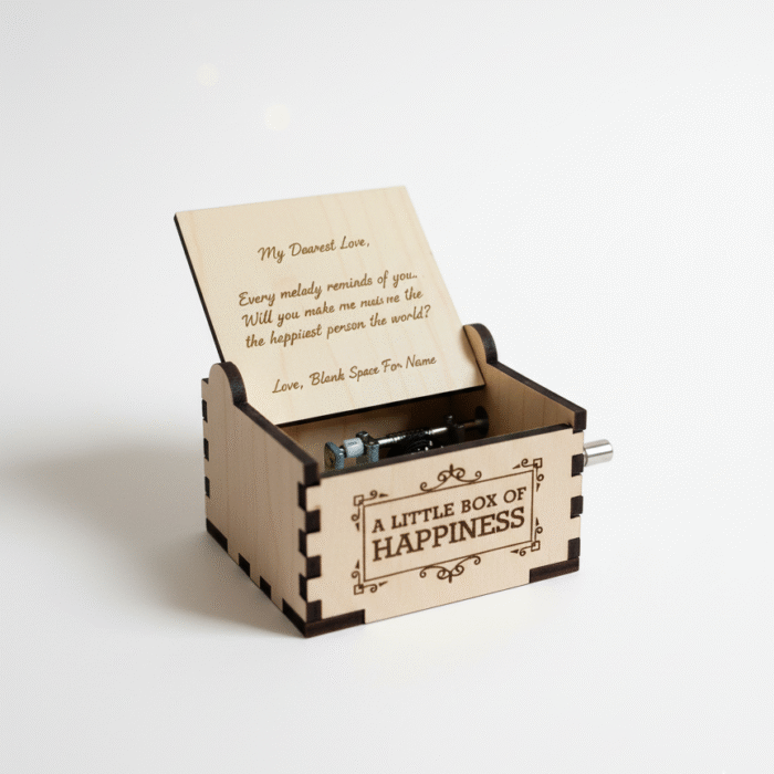 Dream Music Box - Personalized Wooden Hand-Crank Gift for Birthday, Anniversary & Special Occasions